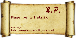 Mayerberg Patrik névjegykártya